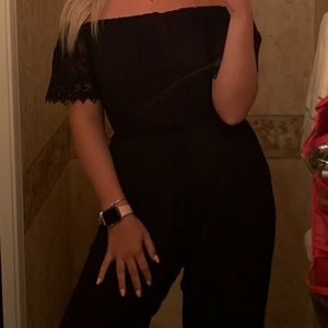 Black off the shoulder romper